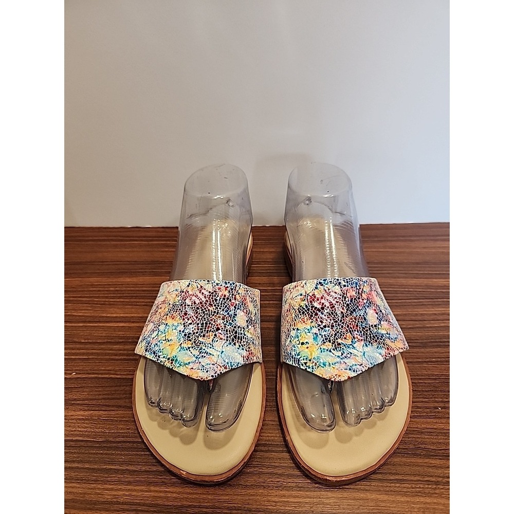 Johnston & Murphy‎ Womens Multi Color Flat Thong Sandals size 8